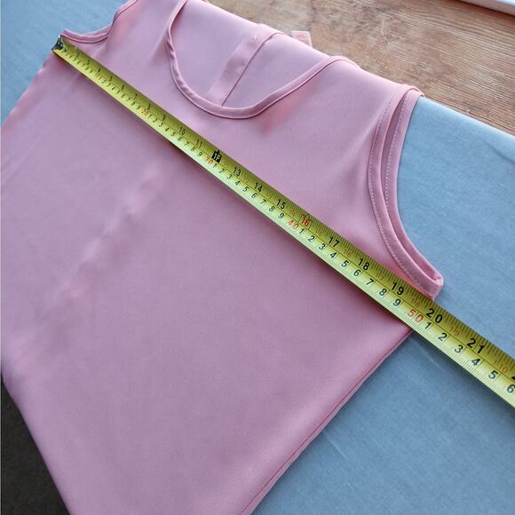 Ann Taylor LOFT Pink Back Button Tank Top Medium tunic classic modern twee - Picture 10 of 12